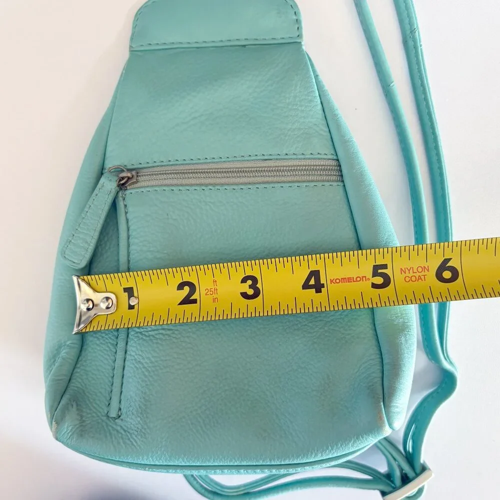 ILI New York & Toronto Leather Mini Backpack Light Green Small